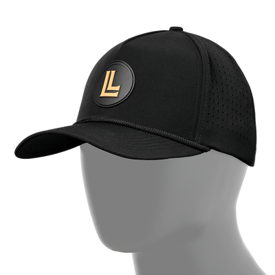 Black 5-Panel Golf Rope Hat Snap Back