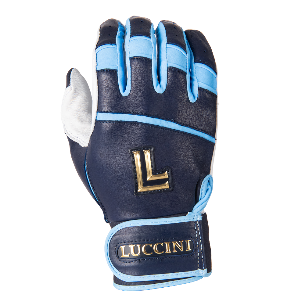 Batting Gloves - Navy/Carolina/White Palm