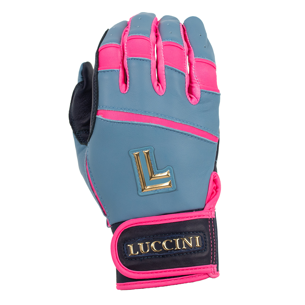 Batting Gloves - Carolina/Pink+Navy/Navy Palm