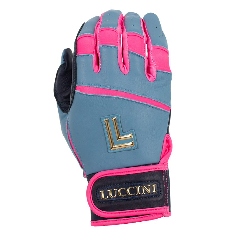 Batting Gloves - Carolina/Pink+Navy/Navy Palm
