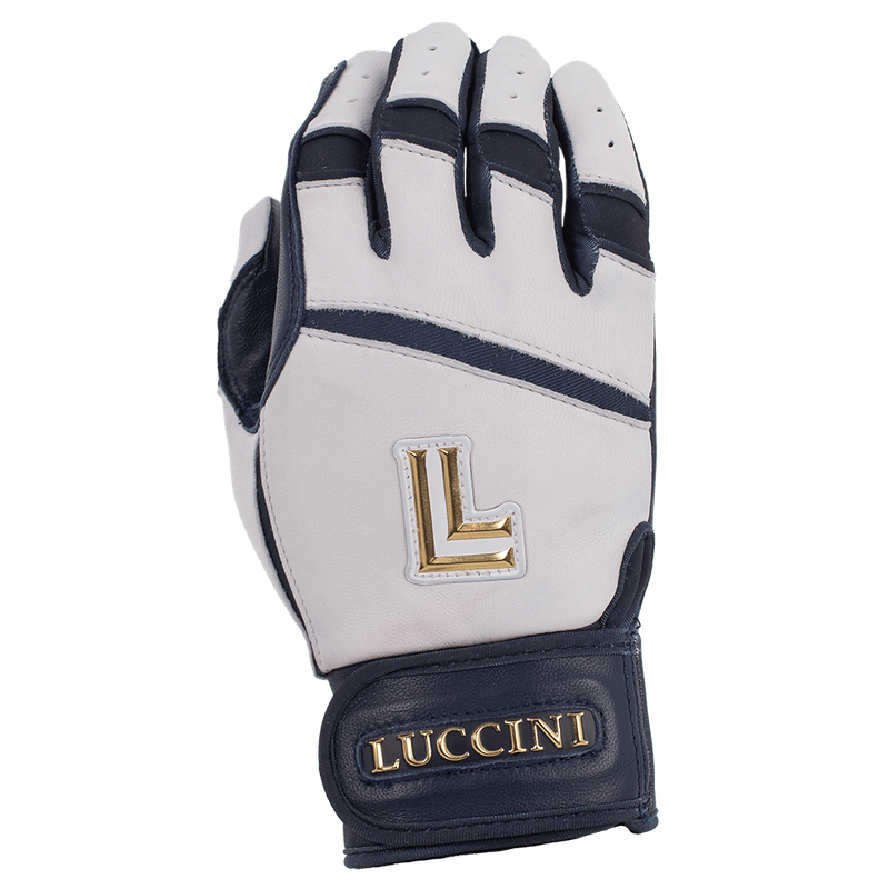 Batting Gloves - White/Navy/Navy Palm