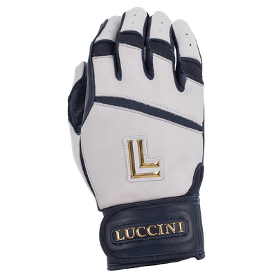 Batting Gloves - White/Navy/Navy Palm