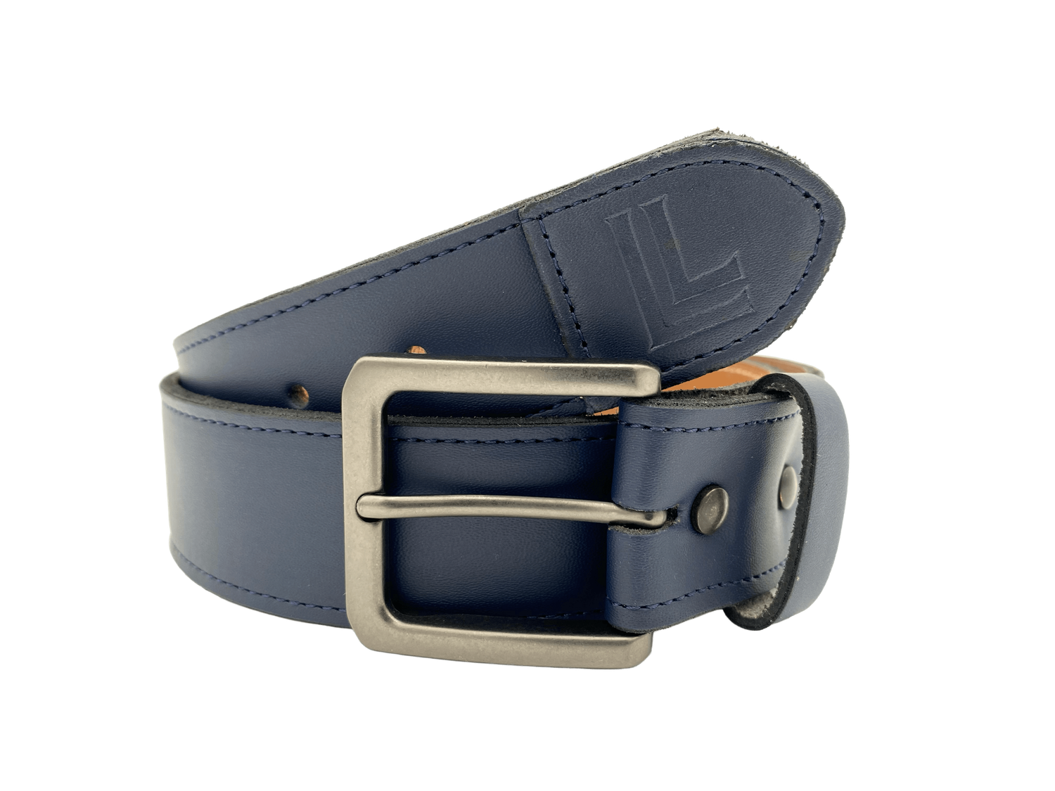 Leather Belt - Navy