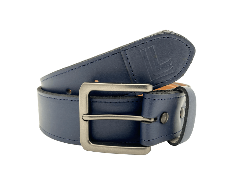 Leather Belt - Navy