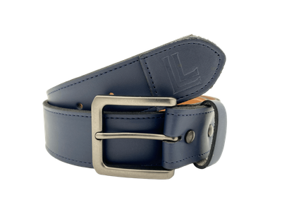 Leather Belt - Navy