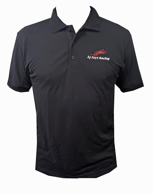 Black AJ Foyt Racing Team Polo, Size: S