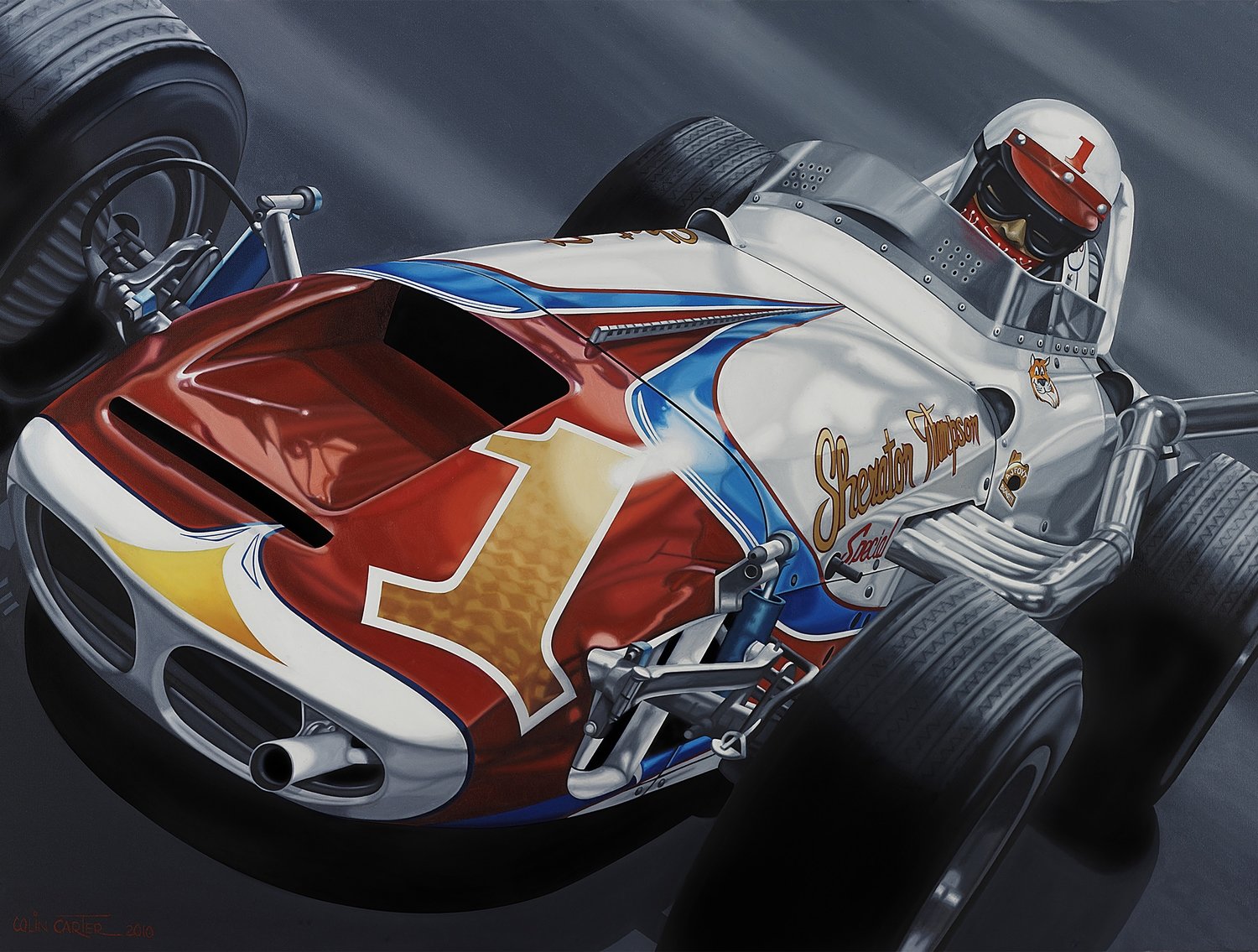 A.J. Foyt Sheraton Thompson Special - Colin Carter Print 1964 AUTOGRAPHED