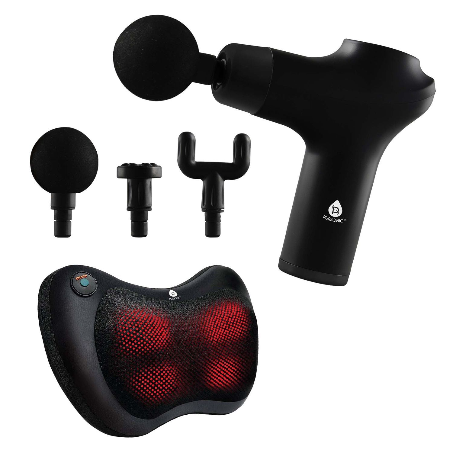 Ultimate Massage Therapy Bundle 3-Speed Gun &amp; Shiatsu Massager