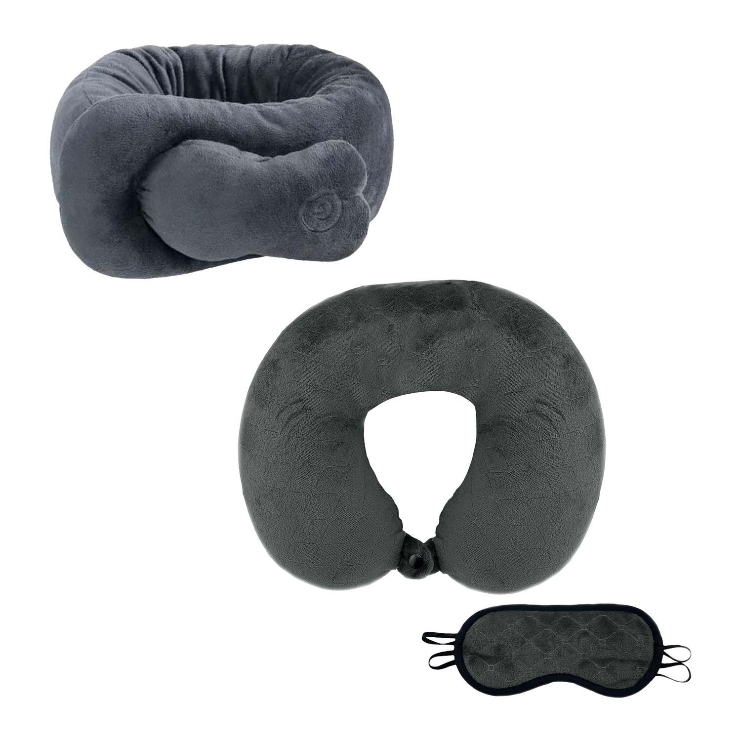 Pursonic Travel Comfort Bundle – Memory Foam Pillow, Sleep Mask &amp; Neck Massager