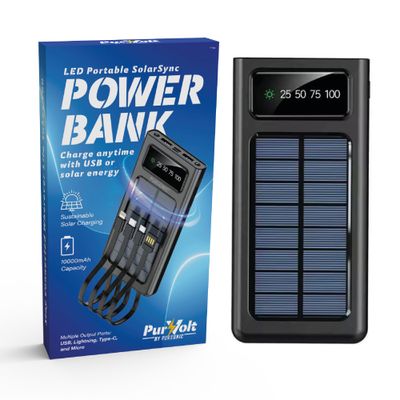 LED Portable SolarSync Power Bank – Power Anywhere