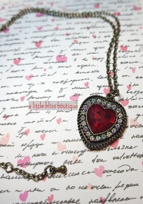 Red Heart Pendant Necklace - FREE SHIPPING