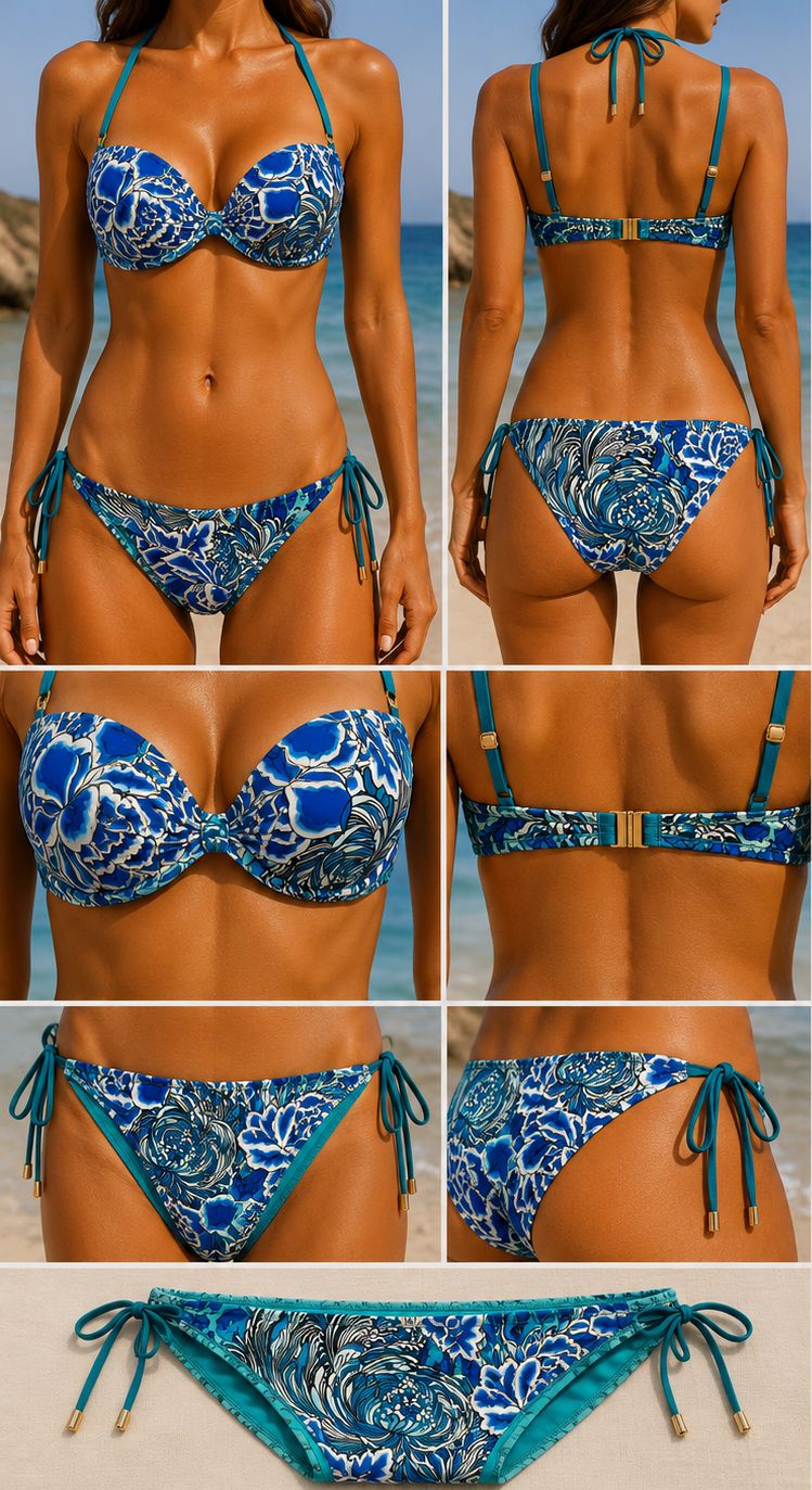 BIKINI FANTASIA FLOREALE BLU