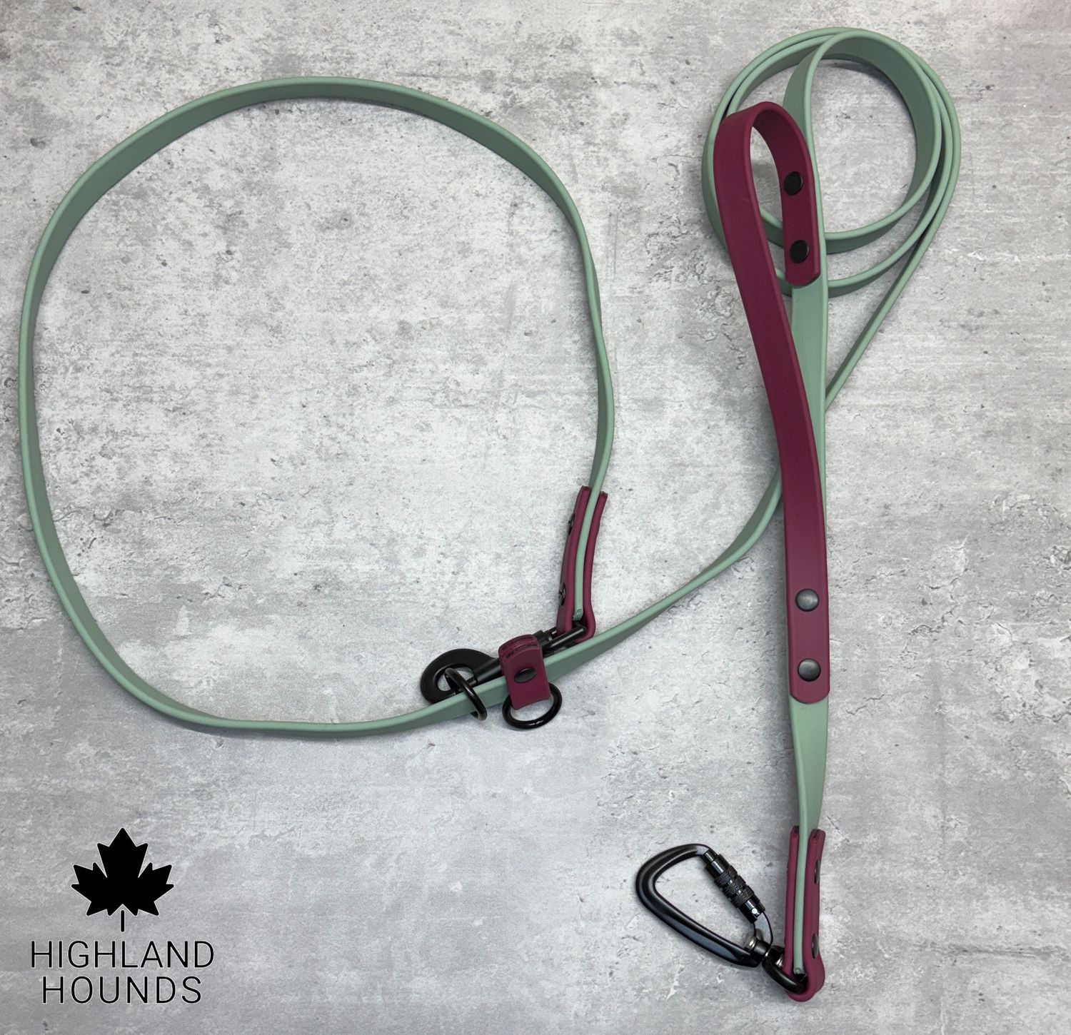 3/4 3/4"Vegan Leather Crossbody - Handsfree Leash Two Tone with built-in Traffic lead and Carabiner Clip