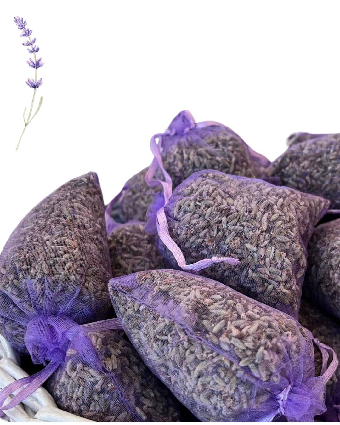 Saculeti organza, cu flori de lavanda