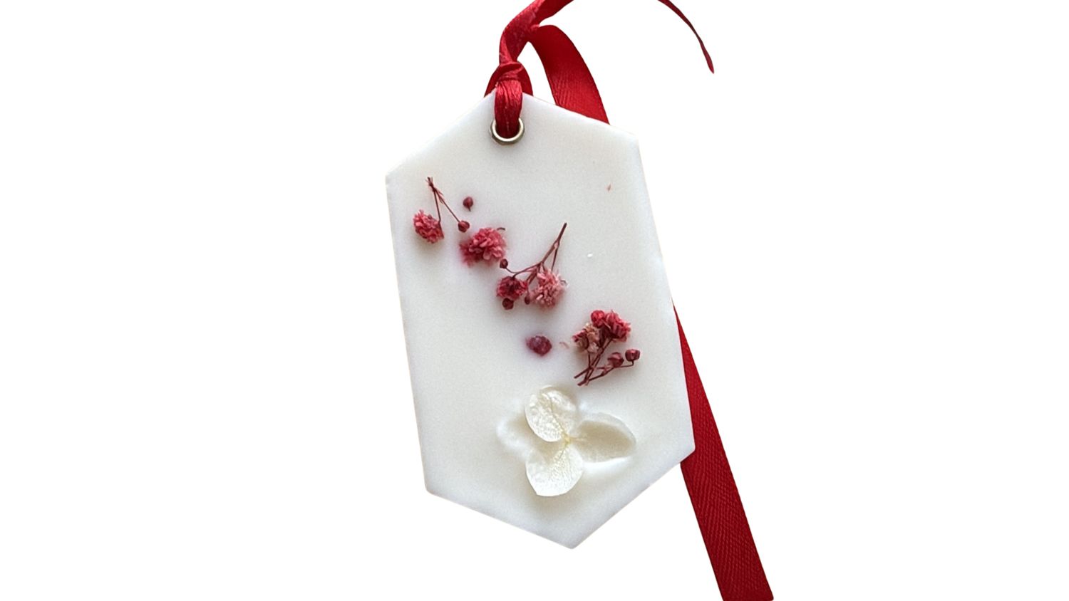 Odorizant de dulap din ceară, Măr și Scorțișoară, 28 g, decor floral, cu panglică