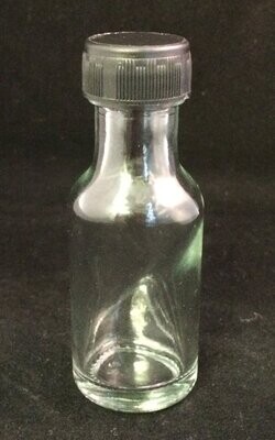 25 ml Clear Glass Bottle with 22mm Black Cap