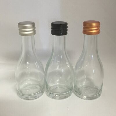 30cc Miniature/Shot Glass Bottle with Silver Metal Cap (232 Pcs)