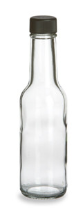 80mL Round Glass Bottle w/ Black Cap