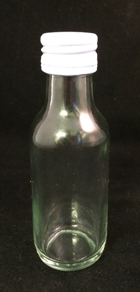 45 ml Round Mini Bottle with Off White Metal Tamper Screw Cap
