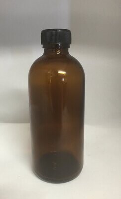 240mL Amber Boston Glass with Wadded 28mm Screw Cap