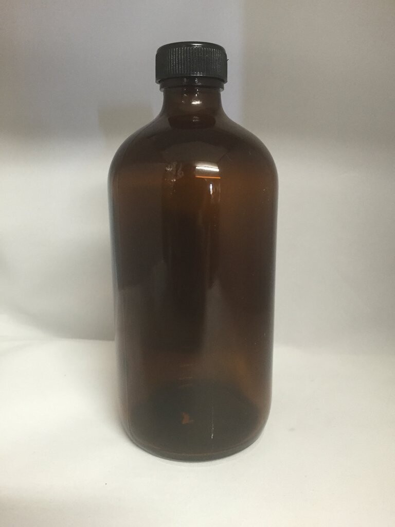 450mL Amber Glass  Boston with 28mm Wadded Plastic Cap