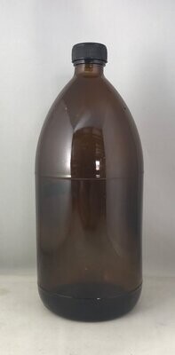 1000 mL AMBER Glass Bottle with Black 28mm Cap (20 Pcs)