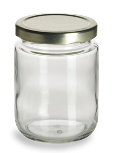 240ml or 8oz Glass Jar & FREE BLACK 63mm Metal Twist cap (60 Pcs)