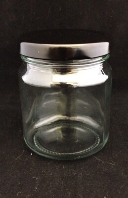 210ml or 7oz Glass Jar with Black 63mm Metal Twist Lid  (126 Pcs)