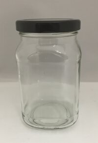 350mL Glass Jar with FREE Black 63mm Twist On Metal cap - SINGLE BUY