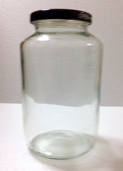 720ml or 24oz  (1kg Honey) Straight Sided Glass Jar & FREE BLACK 63mm Metal Cap (12 Pcs)