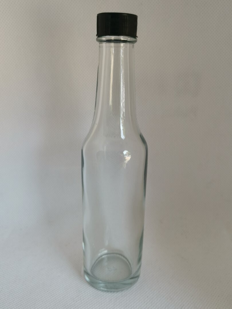 80mL Round Glass Bottle w/ Black Cap (102 Pcs)