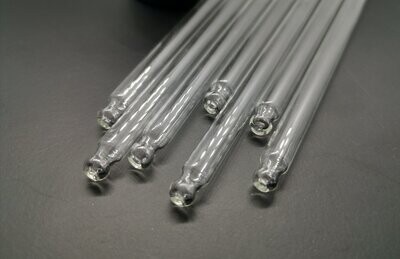 DROPPER GLASS LINE (Bulb Tip)  Fit 5mL - 100mL Boston Glass Bottles - SELECT SIZE