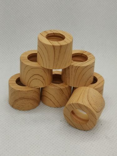 18mm Imitation Light Timber Dropper Caps (Fits 5ml to 100ml Bostom 18mm Necks) - BULK Pack 100Pcs