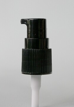 18mm BLACK Lotion Serum Pump 18/410 with Smokey Clear Overcaps BULK Pack 50