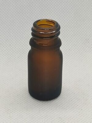 5ml FROSTED AMBER Boston 18mm Neck Glass Bottle Only - BULK Pack of 91 Bottles