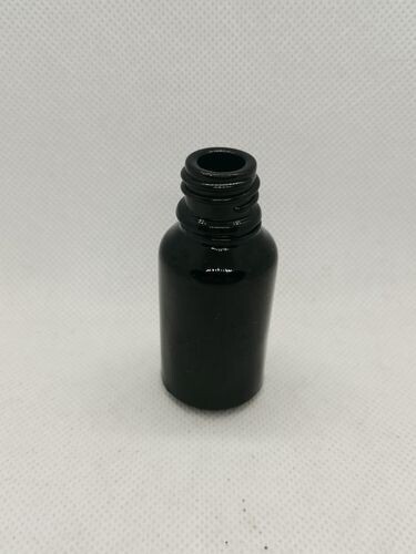 15ml Gloss Solid Black Boston Glass 18mm Neck Bottle Only - BULK Pack of 60 Bottles