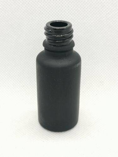 20ml Solid Frosted Black Glass Boston 18mm Neck Bottle Only