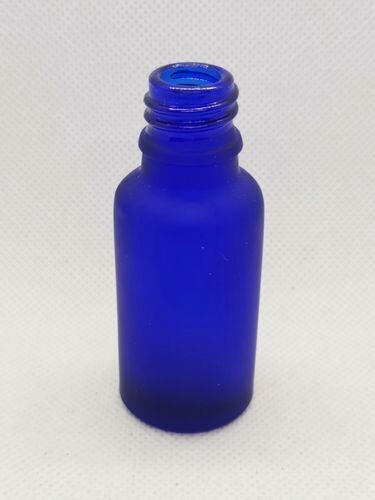 20ml Frosted Cobalt Blue Boston 18mm Neck Glass Bottle Only - BULK Pack of 50 Bottles