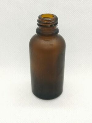 30ml FROSTED AMBER Boston 18mm Neck Glass Bottle Only