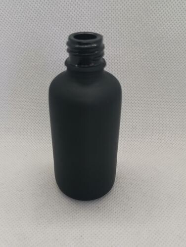 50ml SOLID MATT BLACK Boston 18mm Neck Glass Bottle Only - BULK Pack of 30 Bottles