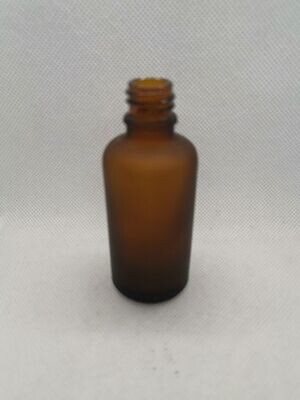 50ml FROSTED AMBER Boston 18mm Neck Glass Bottle Only - BULK Pack of 32 Bottles