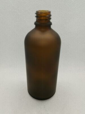 100ml FROSTED SOLID AMBER Boston 18mm Neck Glass Bottle Only - BULK Pack of 23 Bottles