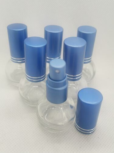 6mL Clear Glass Bulb Atomisers with BLUE Overcaps - BULK Pack 25 Pcs