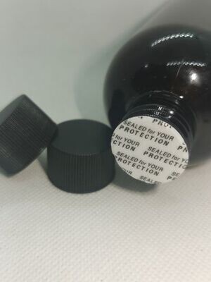 28mm Black Cap Tamper Evident Neck Seal (Suitable for 28mm PET - Plastic ) -