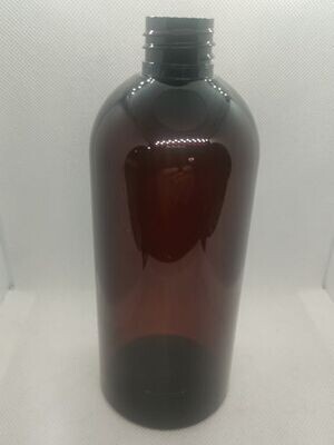 250mL Transparent AMBER PET1(Plastic) 24mm Neck Bottles
