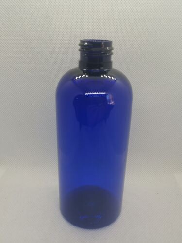 250mL Transparent COBALT BLUE PET1(Plastic)24mm Neck Bottles