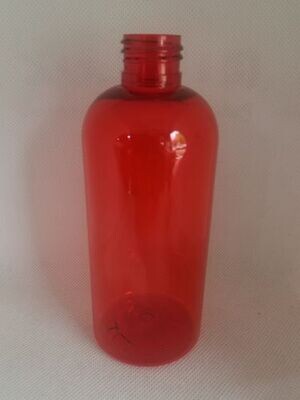 250mL Squat Transparent RED AMBER PET1(Plastic) 24mm Neck Bottles - Bulk Pack of 25