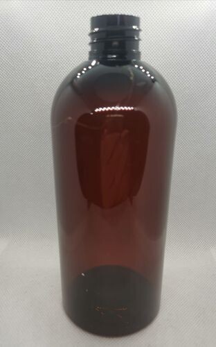 500mL Slim Boston Amber PET (Plastic) 28mm Neck Bottle - PACK of 25
