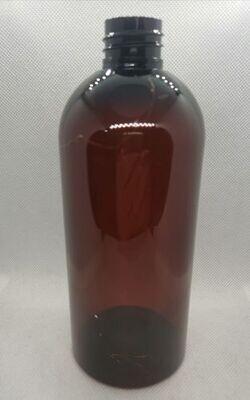 500mL Dark Slim Boston Amber PET (Plastic) 28mm Neck Bottle
