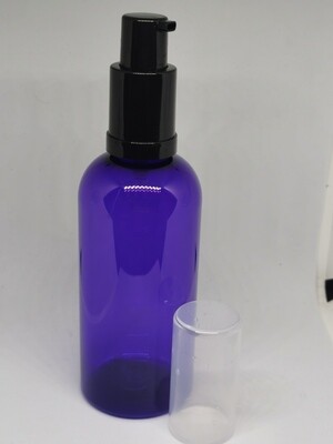 250mL VIOLET Plastic(PET) Boston Bottle with Black Foamer with Clear Overcap - BULK 10 Pcs